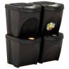 Stackable Dustbins 4 pcs Anthracite 100 L - Convenient & Hygienic