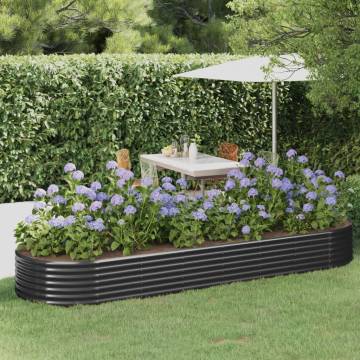 Garden Raised Bed Powder-coated Steel - 322x100x36 cm Anthracite