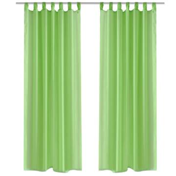 Apple Green Sheer Curtain - 140 x 225 cm (2 pcs) | HipoMarket