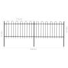 Garden Fence with Hoop Top Steel 3.4x1 m Black | Hipomarket