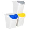 Stackable Waste Bins with Lids - 3 Pack, 120L Capacity