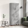 Highboard Concrete Grey 69.5x34x180 cm Engineered Wood Colour concrete grey Quantity in Package 1 Model 1 wood door 3 drawers 