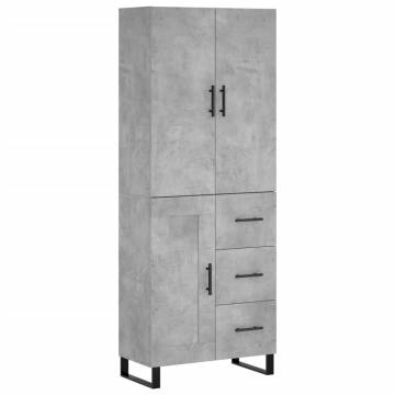 Highboard Concrete Grey - Elegant Engineered Wood Storage Unit