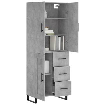 Highboard Concrete Grey - Elegant Engineered Wood Storage Unit