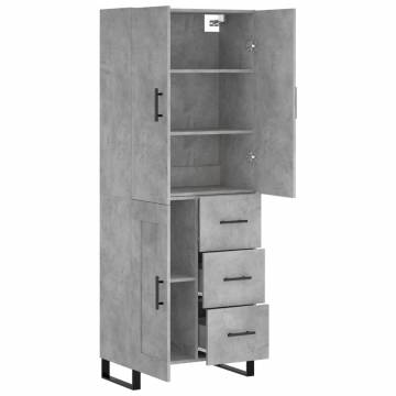 Highboard Concrete Grey - Elegant Engineered Wood Storage Unit