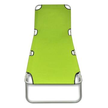 Folding Sun Lounger - Apple Green, Powder-coated Steel