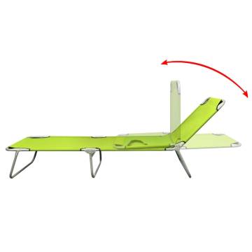 Folding Sun Lounger - Apple Green, Powder-coated Steel