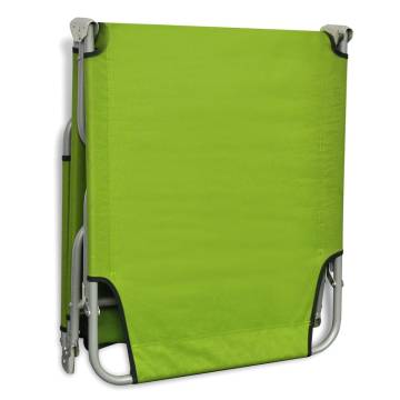 Folding Sun Lounger - Apple Green, Powder-coated Steel