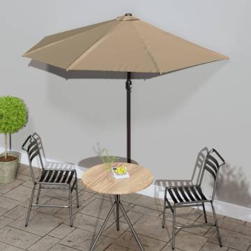 Balcony Parasol with Aluminium Pole - Taupe 270x144 cm Half