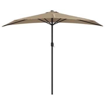 Balcony Parasol with Aluminium Pole - Taupe 270x144 cm Half