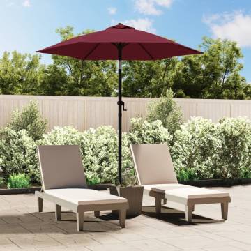 Elegant Burgundy Parasol 200x224 cm - UV Protection | Hipo Market