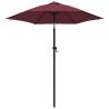 Elegant Burgundy Parasol 200x224 cm - UV Protection | Hipo Market