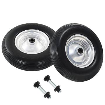 Puncture-Proof Wheelbarrow Wheels - 2 pcs with Axles - 390 mm