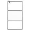 Walk-in Shower Wall 100x195 cm | Half Frosted ESG Glass Black