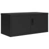 Black File Cabinet 90x40x40 cm - Durable Steel Design