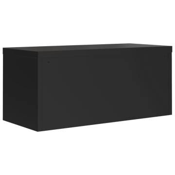 Black File Cabinet 90x40x40 cm - Durable Steel Design