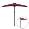 Balcony Parasol with Aluminium Pole - Bordeaux Red, 270 cm