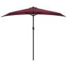 Balcony Parasol with Aluminium Pole - Bordeaux Red, 270 cm