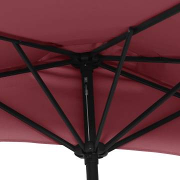 Balcony Parasol with Aluminium Pole - Bordeaux Red, 270 cm