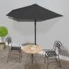 Balcony Parasol with Aluminium Pole Black 270x144x222 cm Half Colour black Quantity in Package 1 