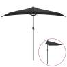 Black Balcony Parasol with Aluminium Pole - 270x144 cm