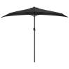 Black Balcony Parasol with Aluminium Pole - 270x144 cm