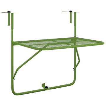 Stylish Green Balcony Table 60x40 cm - Space-Saving Design