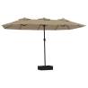 Double-Head Parasol with LEDs - Taupe 449x245 cm | Hipo Market