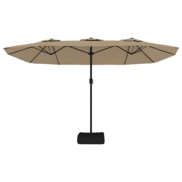 Double-Head Parasol with LEDs - Taupe 449x245 cm | Hipo Market