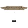 Double-Head Parasol with LEDs - Taupe 449x245 cm | Hipo Market