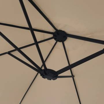 Double-Head Parasol with LEDs - Taupe 449x245 cm | Hipo Market