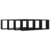 Black Wall Cube Shelf Set - 4 pcs, Stylish Storage Solution