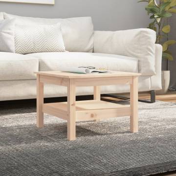 Elegant Solid Wood Pine Coffee Table - 55x55x40 cm