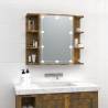 Mirror Cabinet with LED Smoked Oak 70x16.5x60 cm Colour smoked oak Quantity in Package 1 