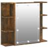 Mirror Cabinet with LED - Smoked Oak 70x16.5x60 cm | HipoMarket