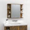 Mirror Cabinet with LED - Smoked Oak 70x16.5x60 cm | HipoMarket