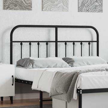 Stylish Black Metal Headboard - 150 cm | Hipomarket UK