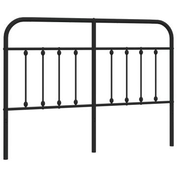 Stylish Black Metal Headboard - 150 cm | Hipomarket UK