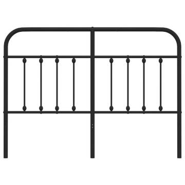 Stylish Black Metal Headboard - 150 cm | Hipomarket UK