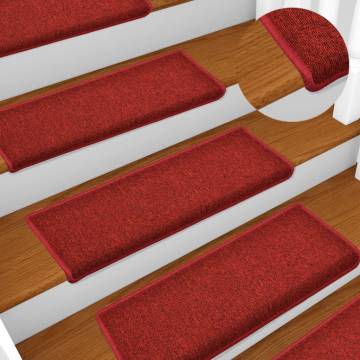 Carpet Stair Treads 15 pcs Red - Stylish & Non-Slip Safety