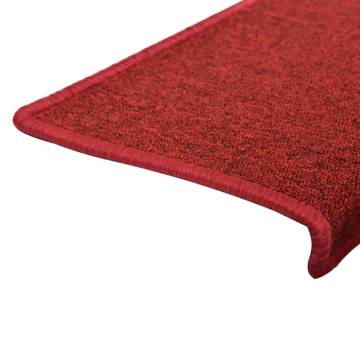 Carpet Stair Treads 15 pcs Red - Stylish & Non-Slip Safety