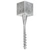 Ground Spikes Set - 6 Pcs Silver Galvanised Steel 14x14x58 cm