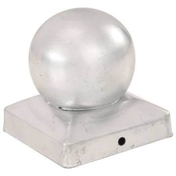 Post Caps 6 pcs Globe Final Galvanised Metal 91x91 mm