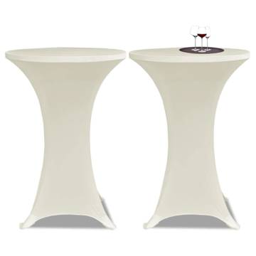 Cream Stretch Standing Table Cover Ø70cm - Set of 2