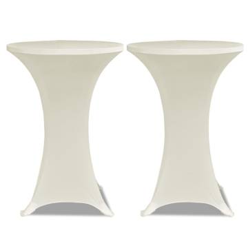 Cream Stretch Standing Table Cover Ø70cm - Set of 2