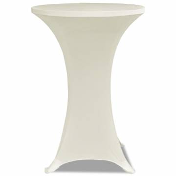 Cream Stretch Standing Table Cover Ø70cm - Set of 2