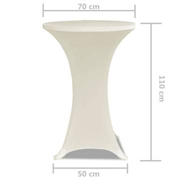 Cream Stretch Standing Table Cover Ø70cm - Set of 2