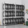 3-Layer Tire Racks - 2 Pcs Silver | Sturdy Steel Storage