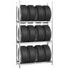 3-Layer Tire Racks - 2 Pcs Silver | Sturdy Steel Storage