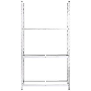 3-Layer Tire Racks - 2 Pcs Silver | Sturdy Steel Storage